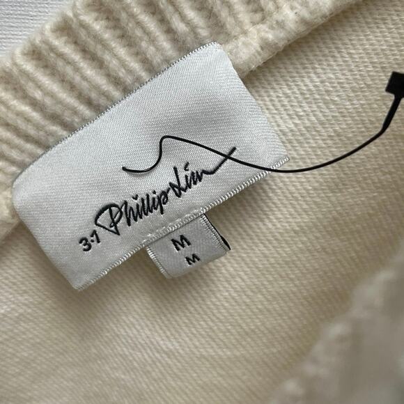 3.1 Phillip Lim French Terry Crop Sweater in Ivory - Size M - Picture 3 of 9